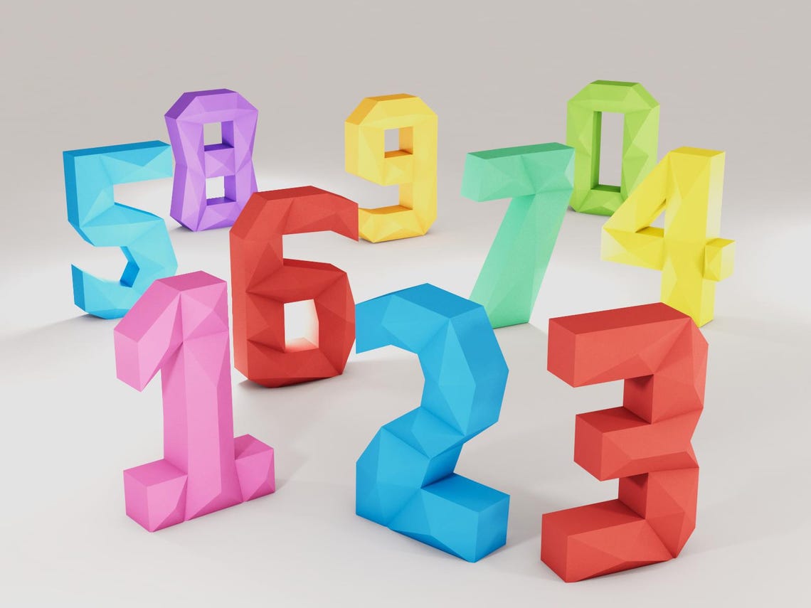 Papercraft Numbers Numbers Papercraft DIY Pdf SVG Template - Etsy