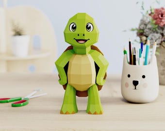 Turtle papercraft | PDF,SVG | DIY Printable Template | Cricut