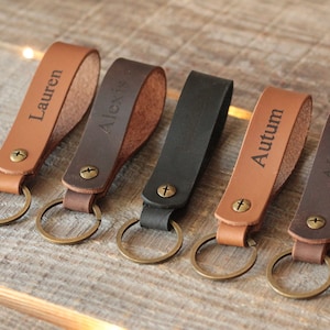 Personalized Leather Keychain  Handstitched  Valentines Day Gift