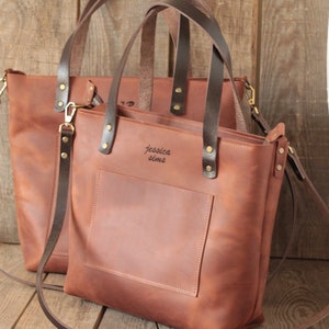 leather tote bag Handmade bag Large tote bag Shoulder tote bag Tote bags for women Leather tote bags with zipper and pocket