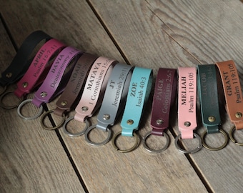 Personalized Leather Keychain – 3rd Anniversary Husband Gift, Custom Engraved Name, GPS Coordinates
