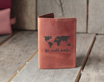 Personalized Leather Passport Holder: Travel Wallet, Women's Gift