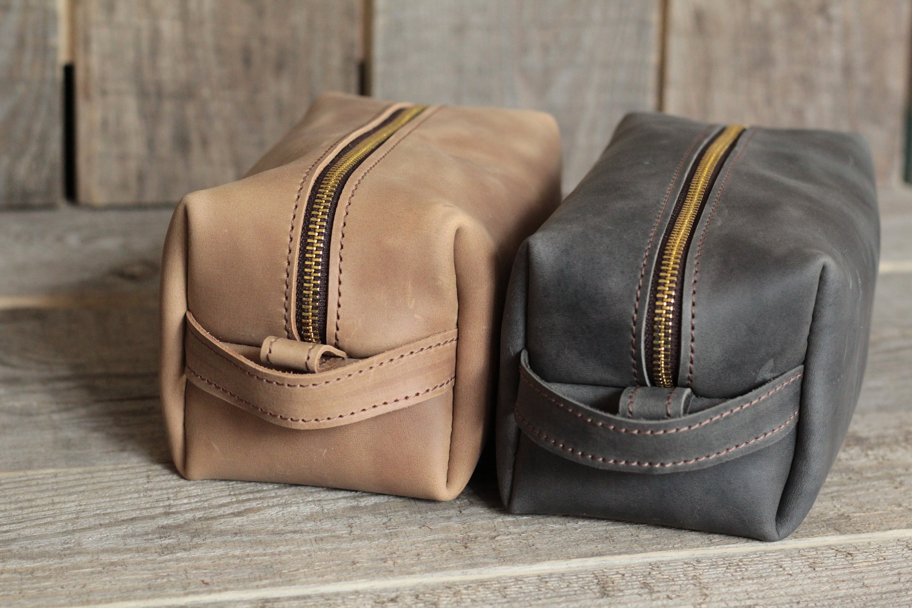 Personalized Leather Dopp SET OF 12 Kit Engraved Mens Gift Etsy