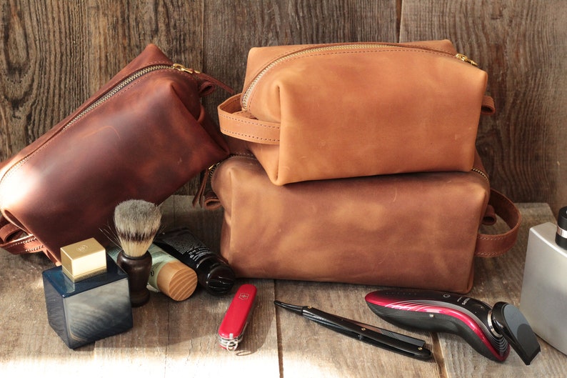 u frame leather dopp kit