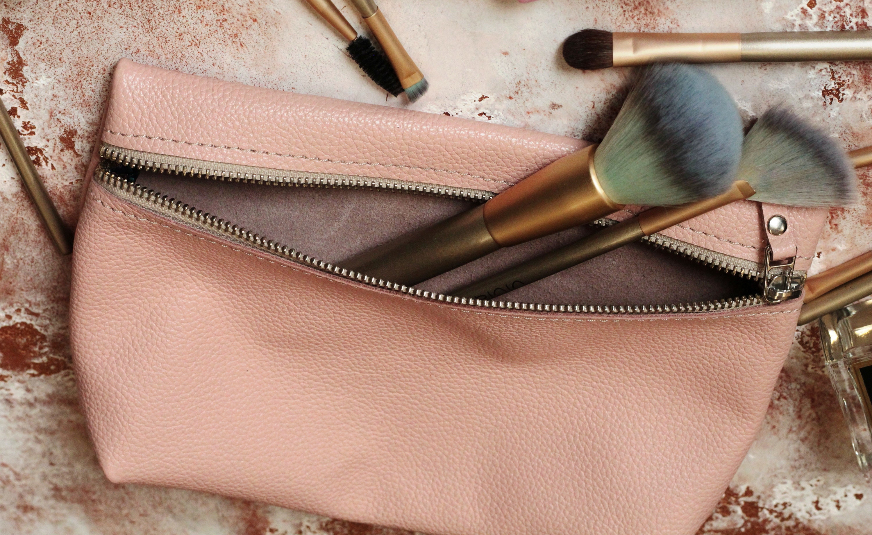 Leather makeup case leather cosmetic bag leather makeup bag  Etsy