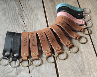 Personalized Leather Keychain: Custom Engraved Names, GPS Coordinates, Dates