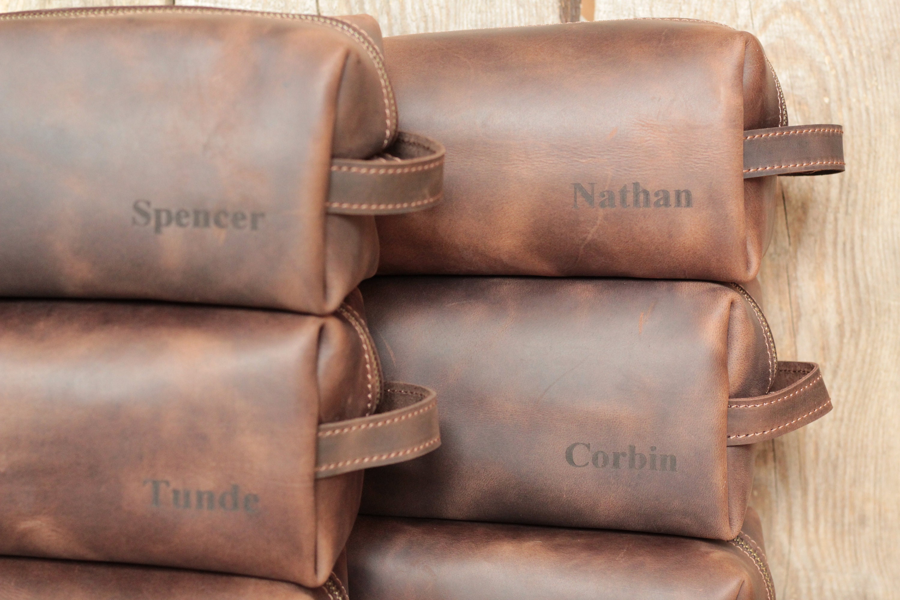 u frame leather dopp kit