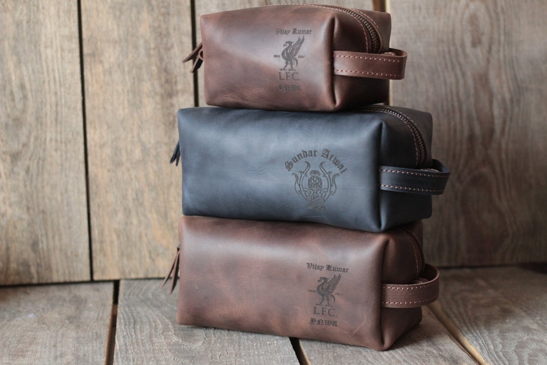 Personalized Leather Dopp Kit: Engraved Travel Bag, Groomsmen Gift - Etsy