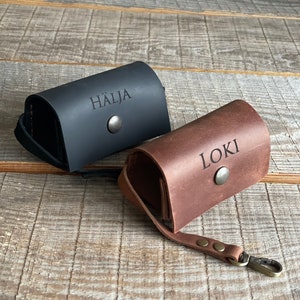 Personalized Dog Poop Bag Holder  • Leather Dog Poop Bag Dispenser • Dog Waste Bag Holder • Dog Waste Bag Dispenser
