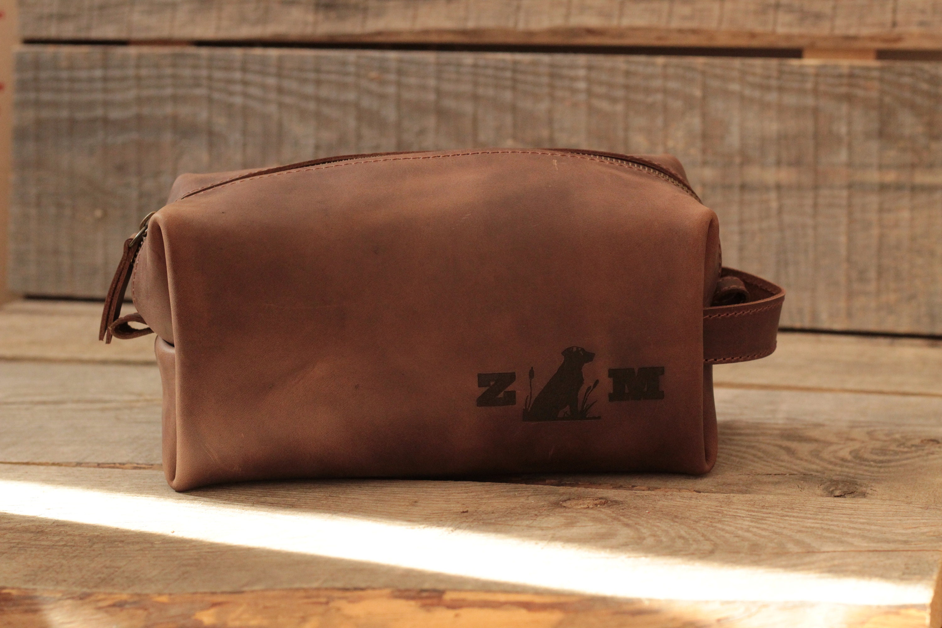 u frame leather dopp kit