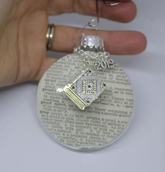 Glass Puffed Flat Ornament 2021 Book Charm - Book Lover Gift - Librarian Gift - Reader Christmas Gift - Reader Gift - Christmas 2020