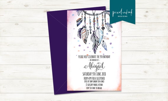 Dreamcatcher - Birthday invitation Il_570xn