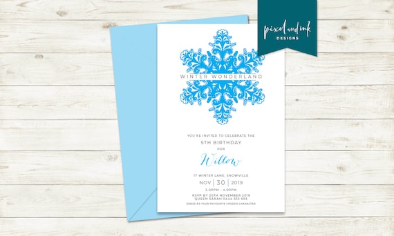 Frozen 'Snowflake' - Birthday Invitation Il_570xn
