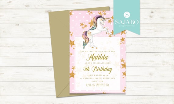 Magical Unicorn - Birthday invitation Il_570xn