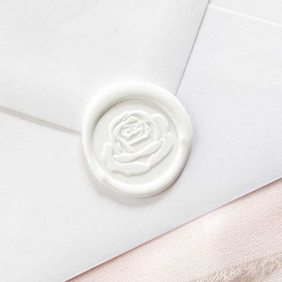 Self Adhesive Wax Seal Stickers Rose Flower. Pk of 10. Pre Made Wax Seals, custom made Il_570xn