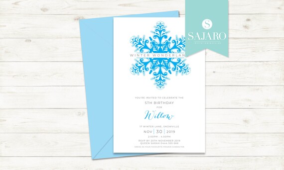 Frozen 'Snowflake' - Birthday Invitation Il_570xn