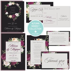 Winter Stimmungen 1 - Hochzeitseinladung, Hochzeitseinladungs-Set, Aquarell Blume, Blumenstrauß