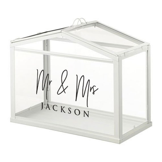 Wishing Well 'Mr & Mrs Name' Decal / Wedding Card Box Decal - Wedding Signs Il_570xn