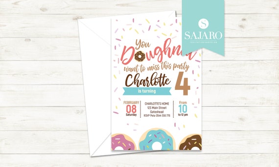 Doughnut Sprinkle - Donut Birthday Invitation Il_570xn