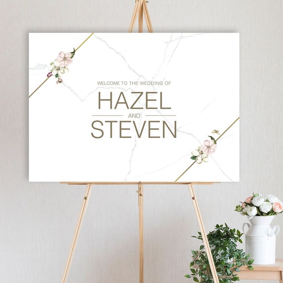 Hazel - Welcome Sign, Wedding, Event, Signage, amoena flowers Il_570xn