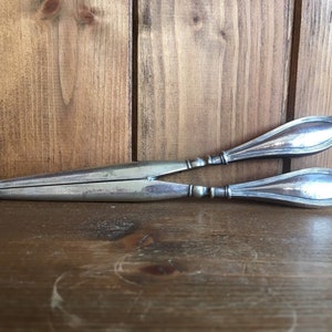 antique solid silver English glove stretchers, solid silver, glove stretchers, antique, English, silver