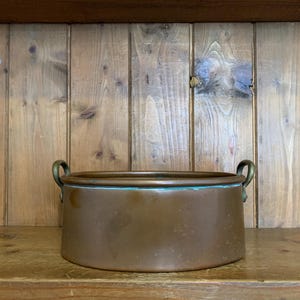 Vintage copper and brass pan/planter, copper, planter