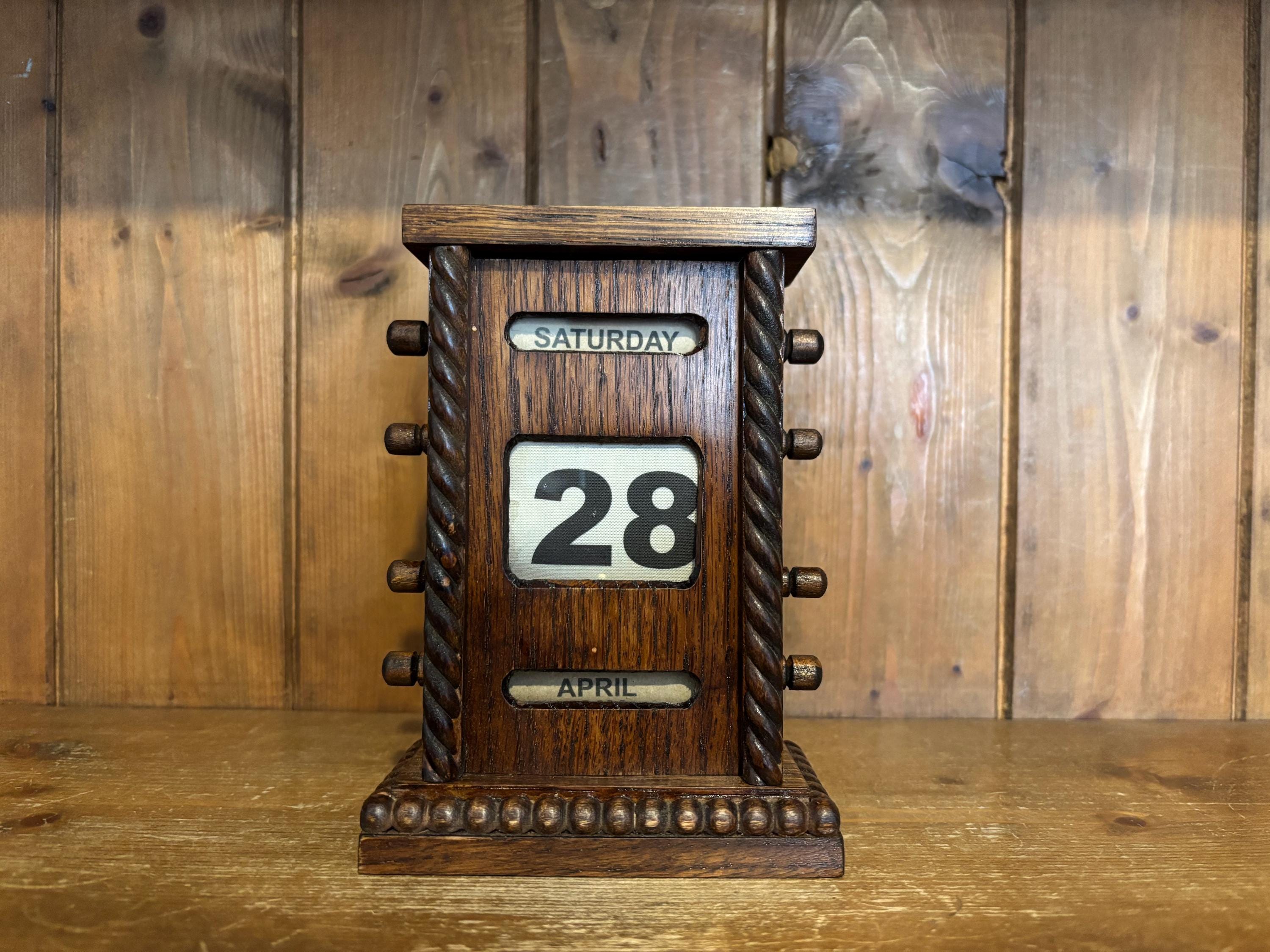 Vintage wooden perpetual calendar - Etsy 日本