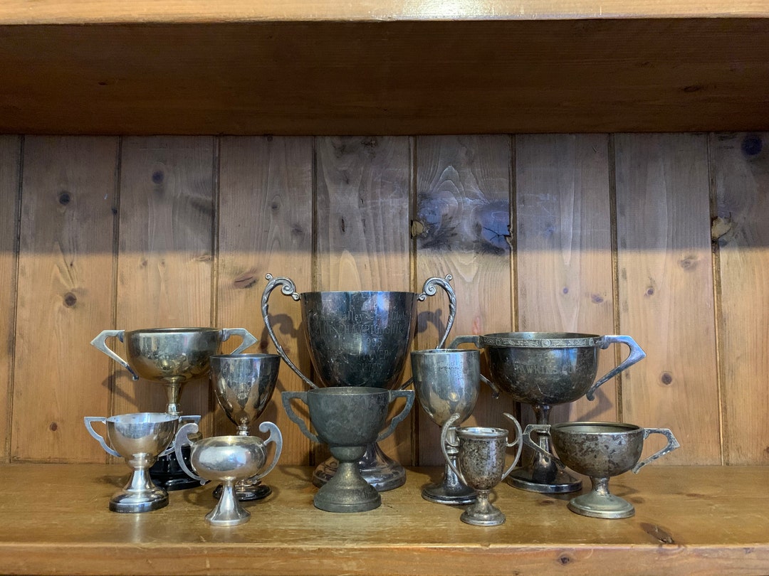 Vintage Collection of 10 Silver Plate Trophies Trophies Etsy