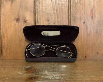 Vintage Gold Metal Spectacles with Case