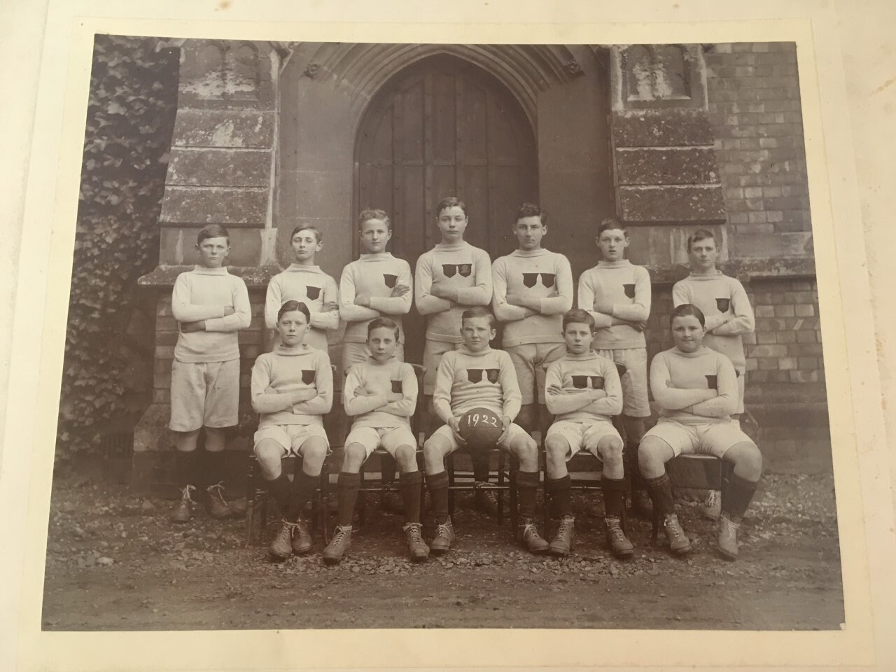 Image of 1922 Large English Vintage School Football Soccer Photo, Football, Soccer, Vintage, Sporting Goods, Photos
