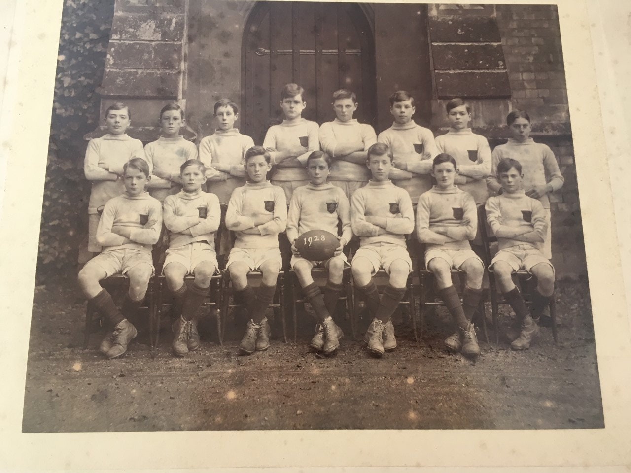 Image of 1923 Large English Vintage School Rugby Photo, Rugby, Vintage, Sporting Goods, Photos, English