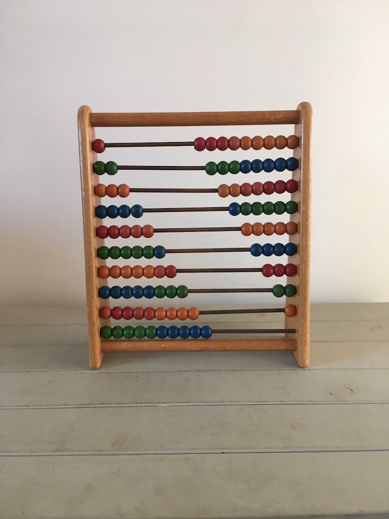 learning vintage wooden 1960s Children/'s abacus counter abacus treen toys toy vintage childs children/'s wooden
