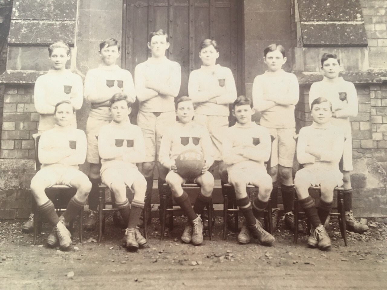 Image of 1923 Large English Vintage School Football Soccer Photo, Football, Soccer, Vintage, Sporting Goods, Photos