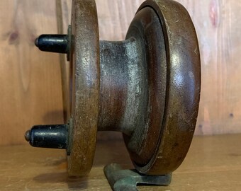 Ancien Moulinet De Pêche En Mer En Bois - 6 Pouces - Vintage UK