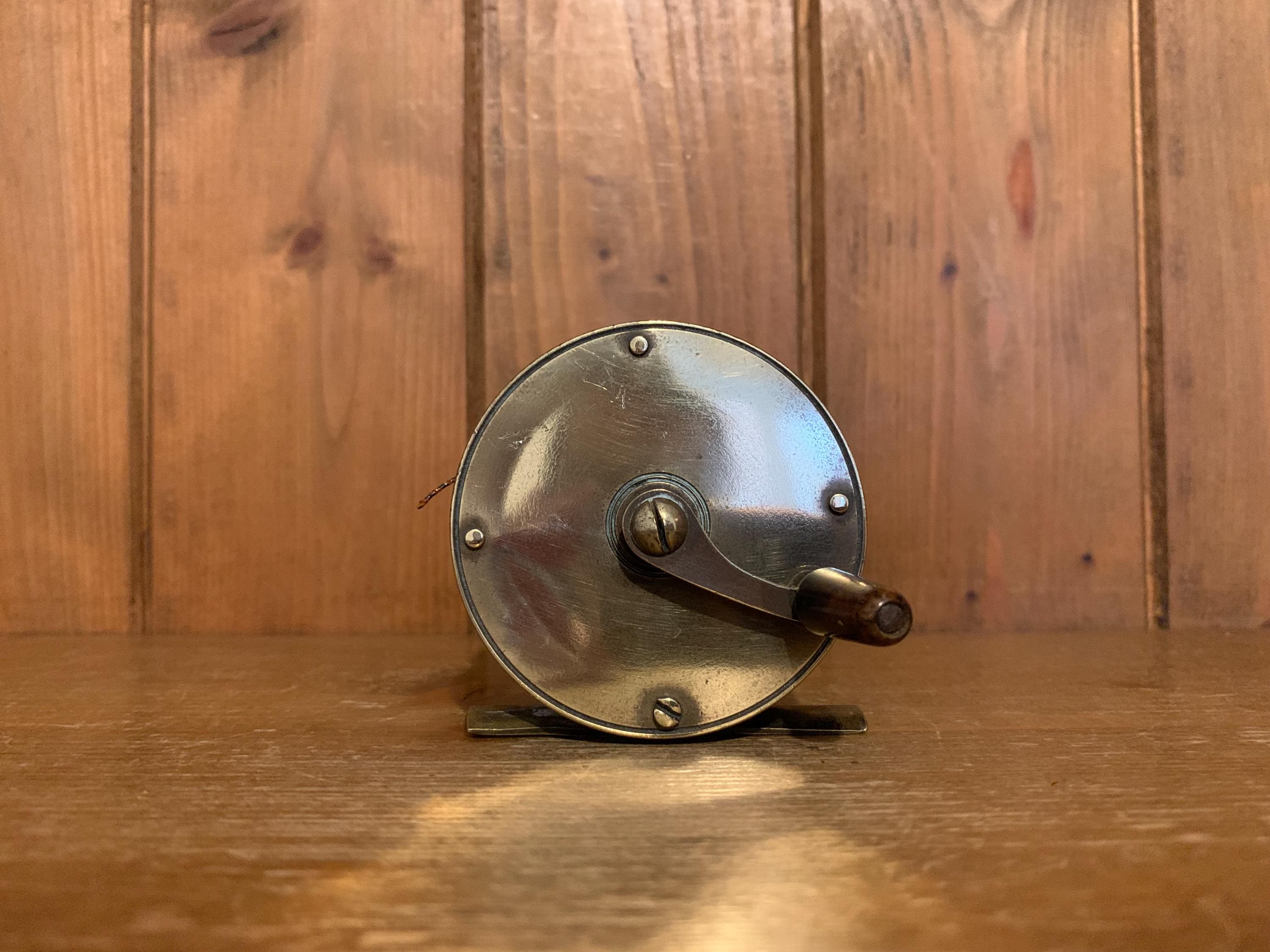 Moulinet De Pêche Vintage Bois Et Laiton – 5 Pouces, Cliquet, Mer (UK)