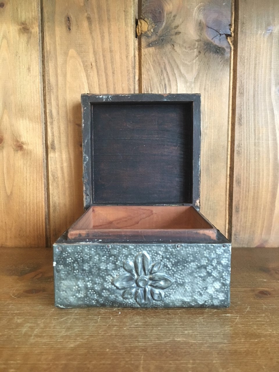 Vintage Pewter and Wooden Box/jewellery Box Pewter Wooden Etsy Australia