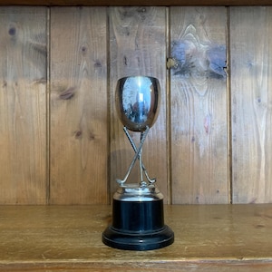 Golf Not Engraved vintage silver plate trophy, trophy, trophies, loving cup