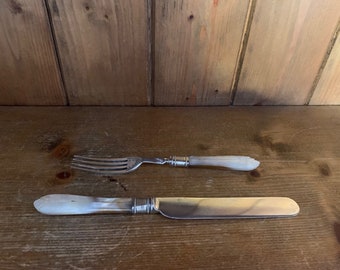 ヴィンテージ マザーオブパール カトラリーセット：ナイフ＆フォーク