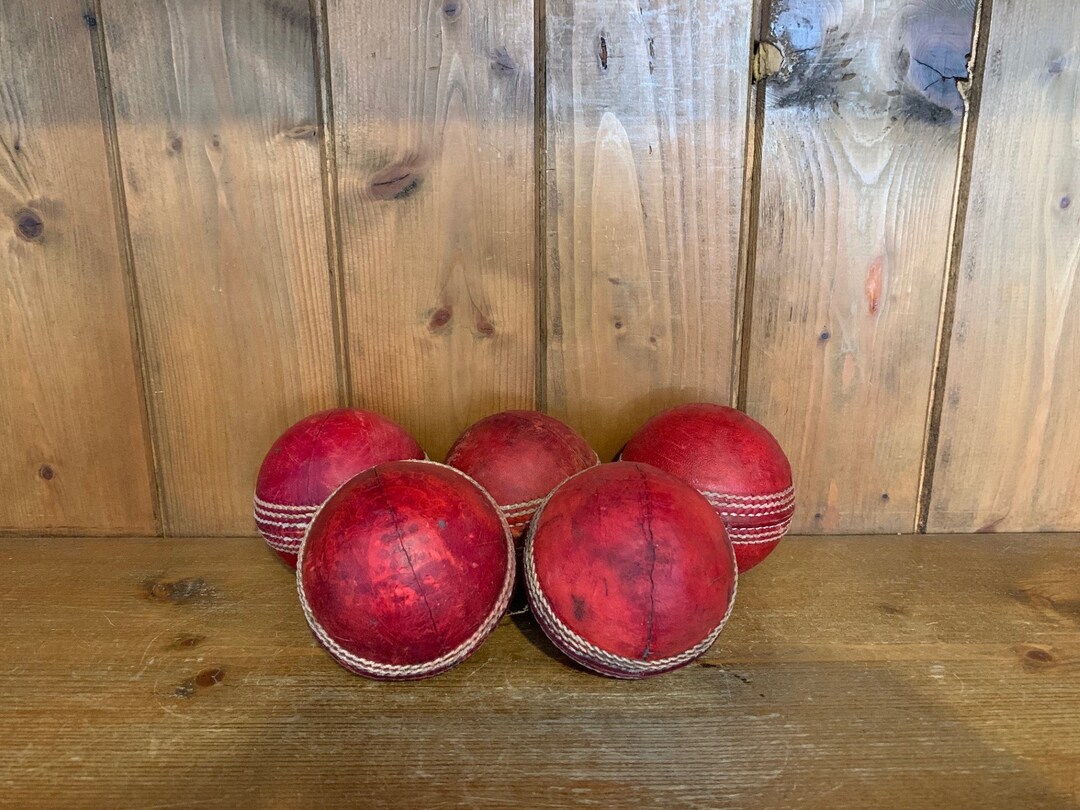 5 X Vintage Leather Cricket Balls Cricket Balls Etsy
