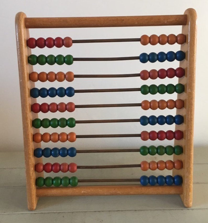 learning vintage wooden 1960s Children/'s abacus counter abacus treen toys toy vintage childs children/'s wooden