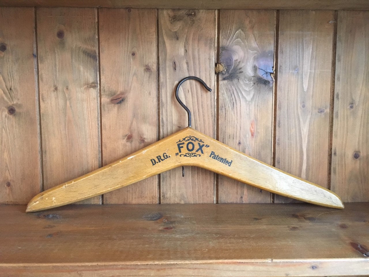 Vintage English FOX Advertising Coat Hanger - Etsy