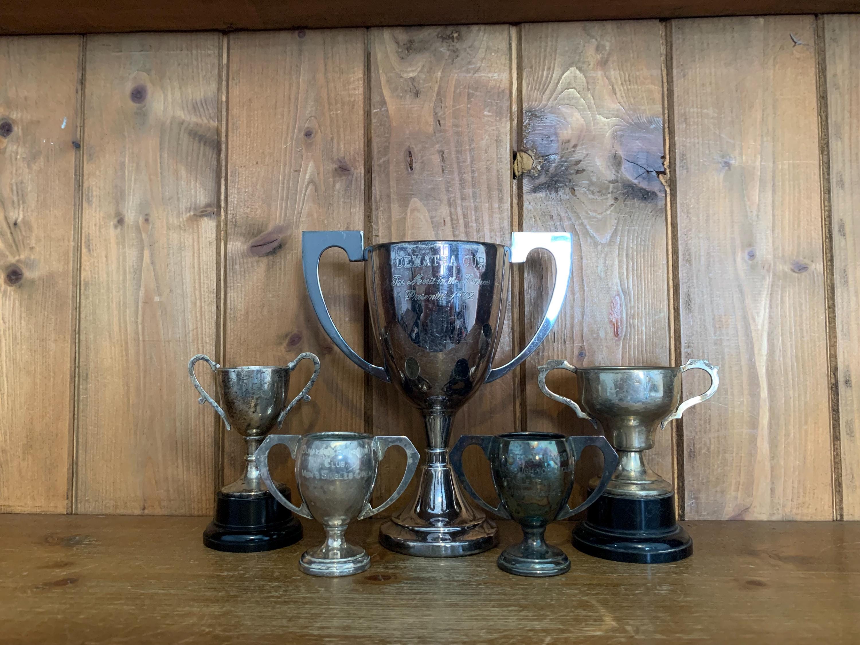 ヴィンテージトロフィー5個（140個）シルバープレートトロフィー、小型