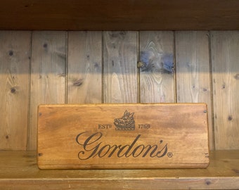 Vintage wooden style Gin box, storage box, display box