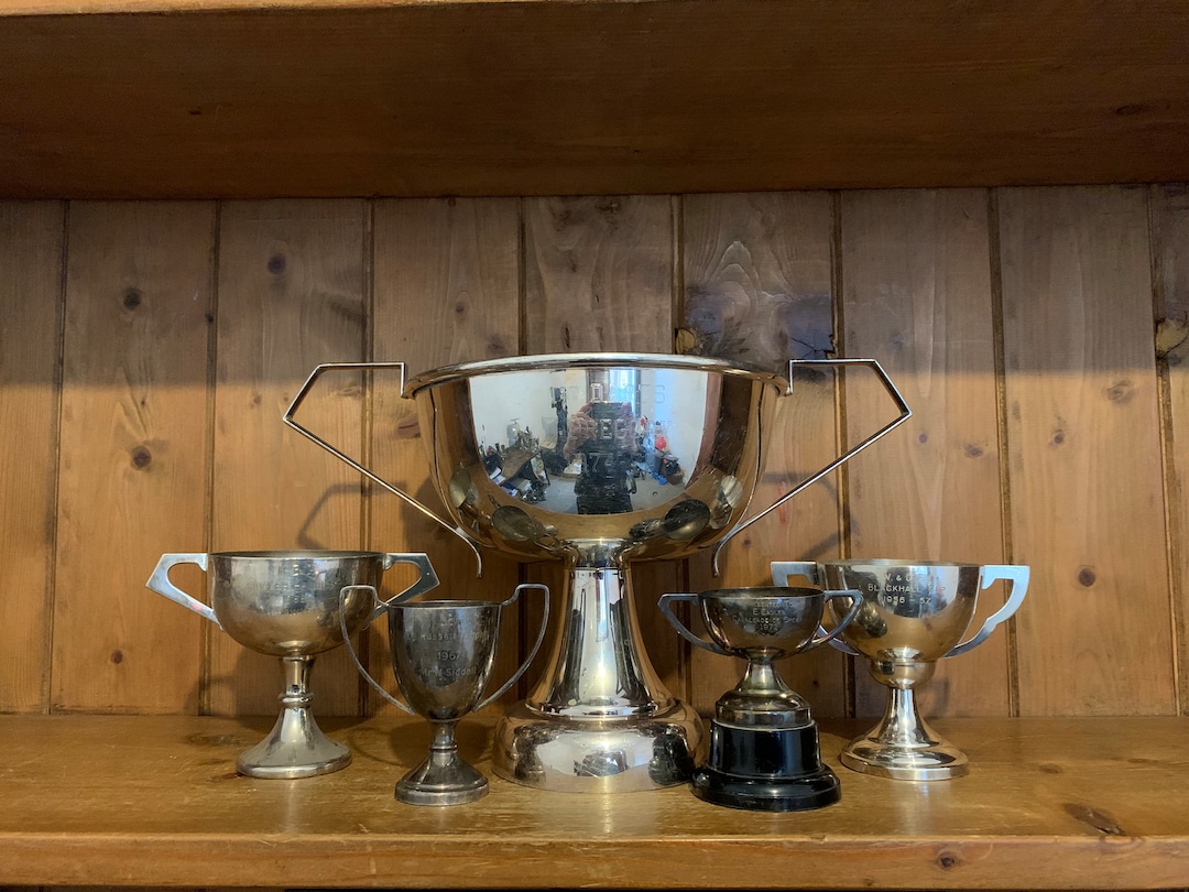 Vintage Collection of 5 Silver Plate Trophies Trophy Etsy