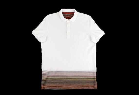 Authentic MISSONI Polo T Shirt Top Tee White Chev… - image 3