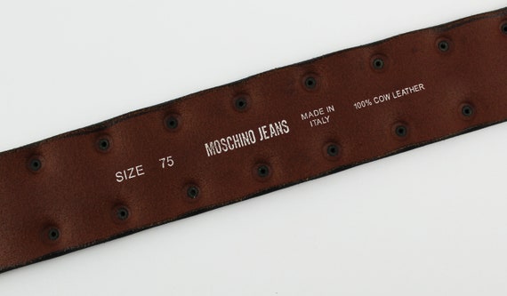 Authentic Vintage Moschino Jeans Cow Leather Stud… - image 5