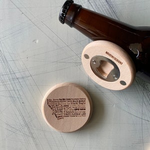 Montana breweries - magnetic wood bottle opener