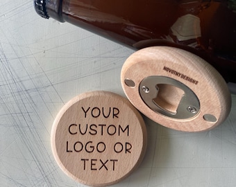 Custom Engraved Beechwood Magnetic Bottle Opener