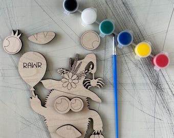 Build Your Own Monster Paint Kit for Kids - Wood Canvas