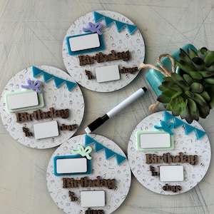 Customizable Birthday Countdown Sign with dry erase marker